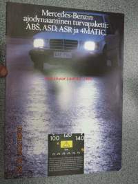 Mercedes-Benzin ajodymnaaminen turvapaketti: ABS, ASD, ASR ja 4MATIC  -myyntiesite