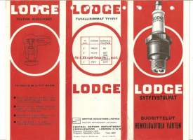 LODGE - sytytystulpat suositustaulukko ,henkilöautut.1966.