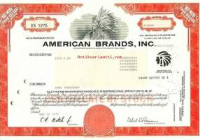 American Brands Inc osakekirja 1979 - was industrial conglomerate that was once the world's largest cigarette maker - tupakka