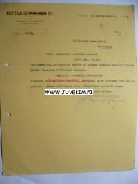 Kupittaan Saviteollisuus O.Y. Turku 11.7.1922 -asiakirja