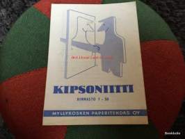 Kipsoniitti - Hinnasto v.1958