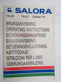 Salora 15L30, 15L37 Colour TV Bruksanvisning, Operating instructions, Bedienungsanleitung, Bruksanvisning, Betjeningsvejledning, Käyttöohje, Istruzioni per lúso,