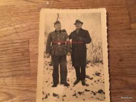 Vanha valokuva Saksalaisista sotilaista - Vanha herra ja vanha sotilas