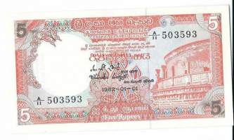 Ceylon   5 Rupees 1982 /  seteli