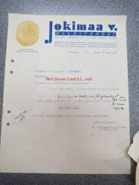 V. Jokimaa Kilpitehdas, Helsinki 23.8.1940 -asiakirja / firmalomake
