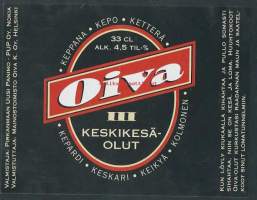 Oiva / Keskikesä III Olut - olutetiketti mainos