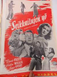 Seikkailujen yö - Äventyr i mörkret, pääosissa Dennis O´Keefe, Helen Walker, Fuzzy Knight -elokuvajuliste