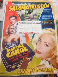 Salamatkustaja - Fripassageraren, pääosissa Martine Carol, Karl-Heinz Boehm, Serge Reggiani, -elokuvajuliste