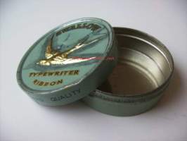 Swallow typewriter ribbon -rasia 6x2,5 cm peltiä  tuotepakkaus