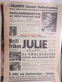 Neiti Julie - Fröken Julie, pääosissa Anita Björk, Ulf Palme, Anders Henriksson, Märta Dorff, Lissi Alandh -elokuvajuliste