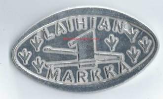 Laihian Markka. Laihia Suomen Skotlanti  alumiinia 10x6 cm