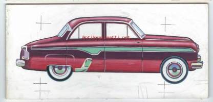 Vauxhall / alkuperäismaalaus levylle  n 10x20 cm