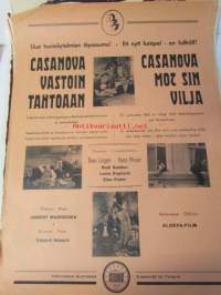 Casanova vasten tahtoaan - Casanova mot sin vilja, pääosissa Theo Lingen, Hans Moser, Rudi Godden, Lucie English, Else Elster, ohjaus Hubert Marischka