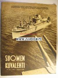 Suomen Kuvalehti 1941 nr 29  kannen kuva: Laivastomme nopeat moottorialukset saaristossa . Pääkirjoituksen laatinut Kalervo Muukkonen . 4 kuvaa  Helsingin