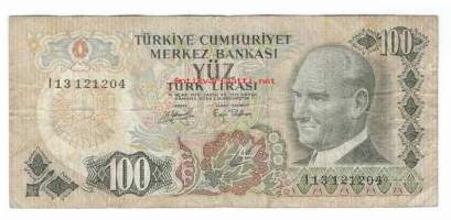 Turkki  100 Lira 1970 (1972) -  seteli