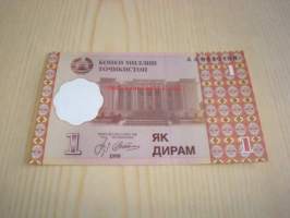 1999 Tajikistan 1 Diram käyttämätön ja aito seteli UNC