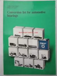 SKF Conversion List for automotive bearing - SKF laakerien vastaavuusluettelo