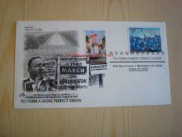 Martin Luther King Jr., 1963 March on Washington, 2005/2013, USA, ensipäiväkuori, FDC, hieno. Katso myös muut kohteeni, mm. noin 1 200 erilaista amerikkalaista