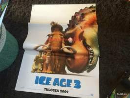 Iso elokuvateatterin mainosjuliste - Ice age 3 tulossa - Koko 1m x 70cm