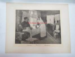 Albert Edelfelt; Tvätterskor - Pesijättäriä - Blanchisseuses - Heliogravyr - heliogravyyri - A.B. F. Tilgman, 1906 -print