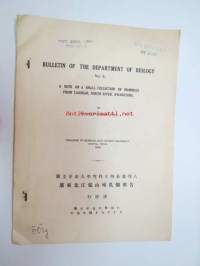 A note on a small collection of mammals from Yaoshan, North-River, Kwangtung, Sun Yatsen University, Canton, China, 1930 - Bulletin of the Department of Biology nr