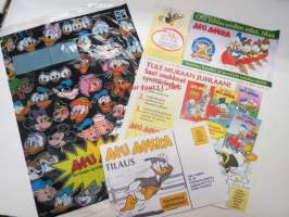 Aku Ankka - Tilauskortti + kuori + kääre 1994 -comics order form + envelope + wrap