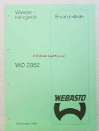 Webasto Wasser-Heizgerät WO 2352 Ersatzteilliste -varaosaluettelo