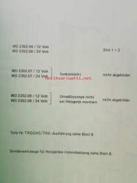 Webasto Wasser-Heizgerät WO 2352 Ersatzteilliste -varaosaluettelo