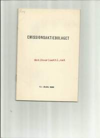 Emissionsaktiebolaget styrelse- och revisionsberättelse  , vuosikertomus 1920