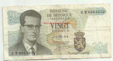 Belgia 20 Francs  1964  - seteli
