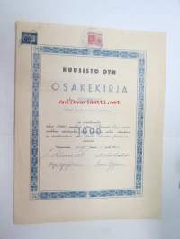 Kuusisto Oy, Viipuri 1942, 1 000 mk, osakekirja nr 145, neiti Sanni Yrjönen -share certificate