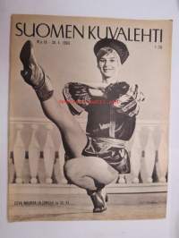 Suomen Kuvalehti 1965 nr 18, ilmestynyt 30.4.1965, sis. mm. seur. artikkelit / kuvat / mainokset; Kansikuva &quot;Eeva nauraa ja tanssii&quot; - Eeva Annikki Holmasvuo, Time