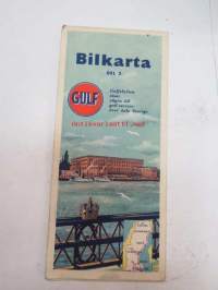 Gulf Sverige del 2 bilkarta 1955 -tiekartta / road map