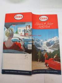 Esso Schweiz / Suisse / Switzerland 1956 -tiekartta / road map
