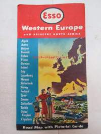 Esso Western Europe 1956? -tiekartta / road map