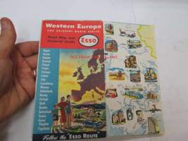 Esso Western Europe 1956 -tiekartta / road map