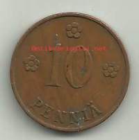 10  penniä  1924