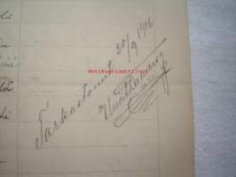 Päiväkirja käytettävä x kuun kuluessa vuonna 1916 Nummelan majatalossa Wihdin pitäjässä Uudenmaan lääniä.