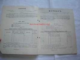 Päiväkirja käytettävä x kuun kuluessa vuonna 1916 Nummelan majatalossa Wihdin pitäjässä Uudenmaan lääniä.