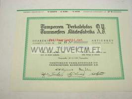Tampereen Verkatehdas Oy, Tampere, 40 000 mk -osakekirja