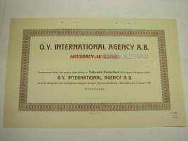 Oy International Agency Ab, Helsinki 1937, 200 mk -osakekirja