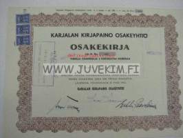 Karjalan Kirjapaino Osakeyhtiö, Lahti 1953, 2 000 mk, Arno Tuurna -osakekirja nr 886