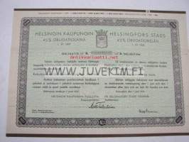 Helsingin Kaupungin 4,5% Obligatiolaina 1937, 25 000 mk -obligaatio