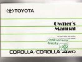 Toyota Corolla 4 WD  owner´s manual / käyttöohjekirja