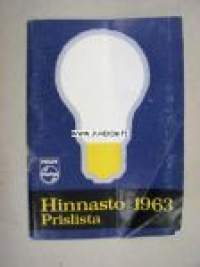 Philips hinnasto 1963 -tuoteluettelo