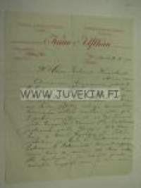 Suomen Asianajo-Toimisto Turussa Kuno Alfthan 10.3.1900 -asiakirja