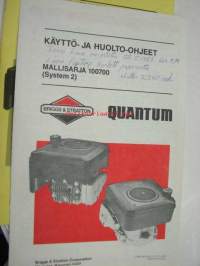 Briggs &amp; Stratton Quantum mallisarja 100700 (System 2) -käyttöohjekirja + erillinen suomennos