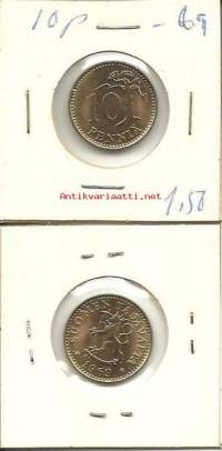 10 penniä  1969