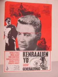 Kenraalien yö - Generalernas natt -elokuvajuliste, Peter O&#039;Toole, Omar Sharif, Tom Courtenay, Anatole Litvak