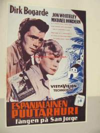 Espanjalainen puutarhuri - Fången på San Jorge -elokuvajuliste, Dirk Bogarde, Jon Whiteley, Michael Hordern